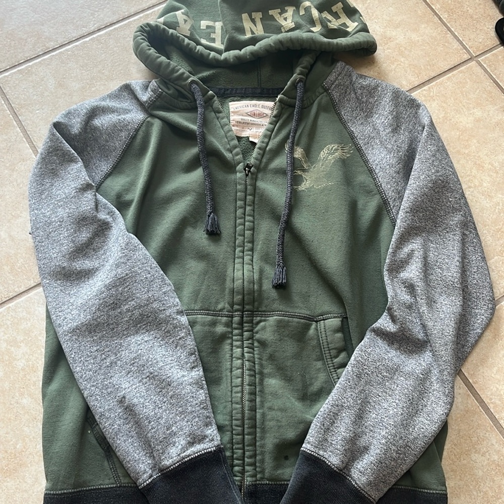 Green American Eagle Vintage zip up jacket small